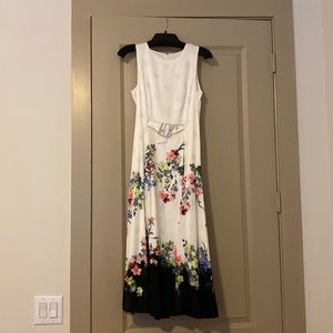 Ivory Belted Camylle Midi Dress from Ted Baker, SZ 1